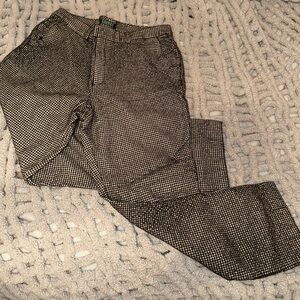 Ralph Lauren Women's Black and White Checkered Pants Size 16